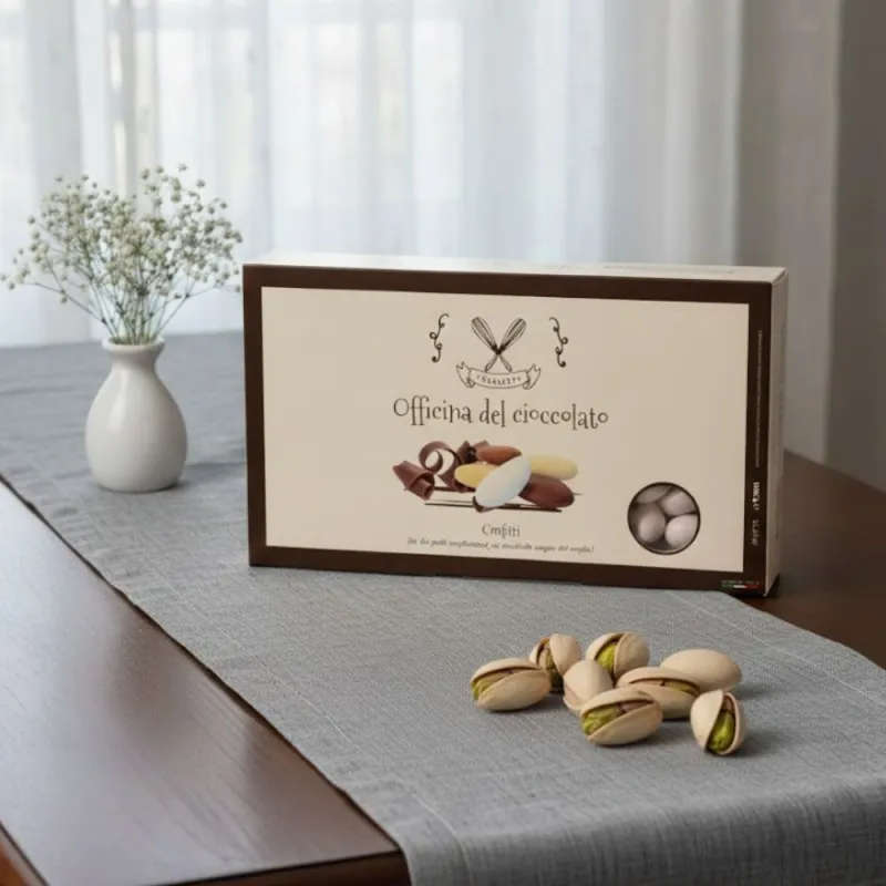 Confetti PISTACCHIO con Mandorle ripieni Crema e Cioccolato