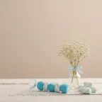 Spiedini Marshmallow Heart con Caramelle Trecce e Cuori Celeste