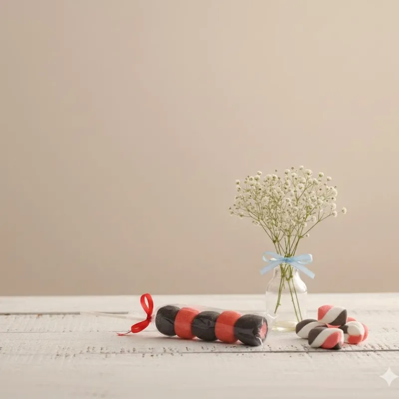 Spiedini Zuccherini Marshmallow Laurea con Bonbon Rossi e Neri
