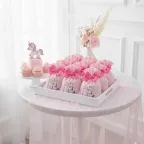 Sacchetti rosa con stampa unicorno bimba Bomboniere Nascita