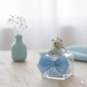 Bomboniere Compleaano Portachiave Bimbo Orsetto con cuore con Confetti