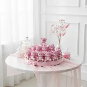 Torta Battesimo Maxi con Salvadanaio Cagnolina Lucky con Qadrifoglio
