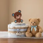 Torta Pannolini Nascita Bimbo con Orsetto Idea Regalo Economica