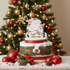 Torta Pannolini Nascita Slitta di Babbo Natale