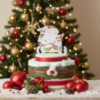 Torta Pannolini Nascita Slitta di Babbo Natale