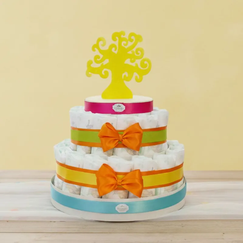 Albero Della Vita Torta Pannolini Elegante