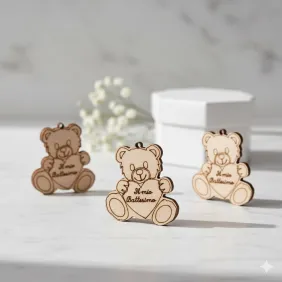 Orsetto Battesimo Applicazioni in legno Fai da Te