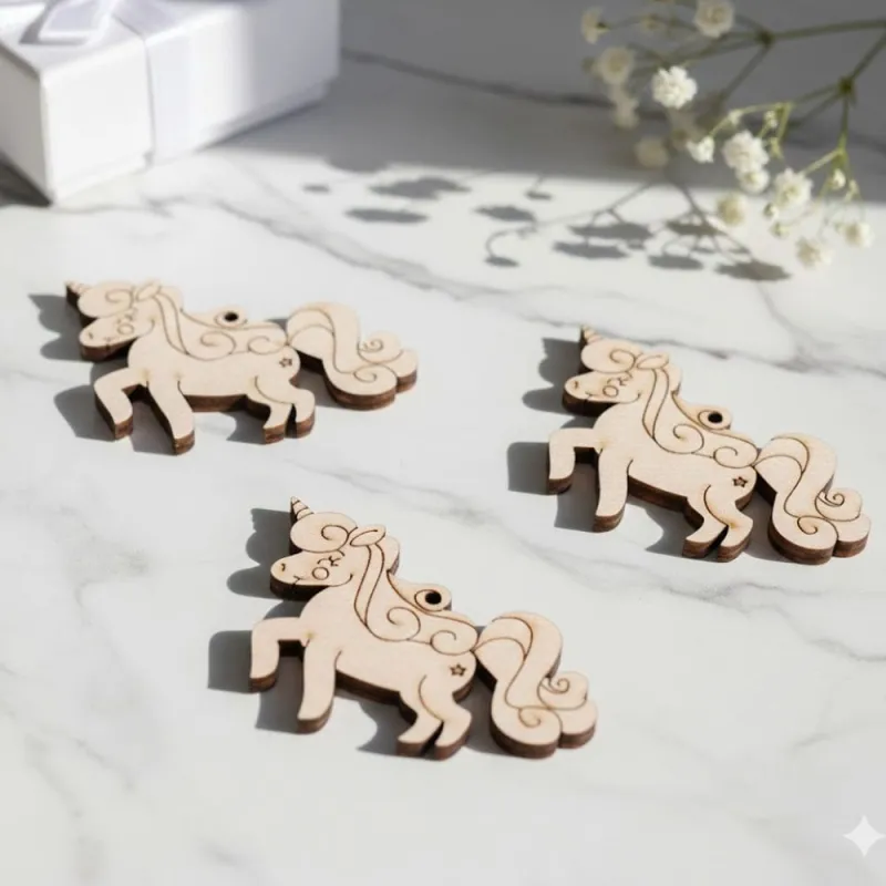 Unicorno Rosa Applicazioni Nascita in legno Fai da Te