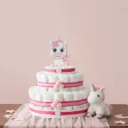 Torta Pannolini Neonata Unicorno Glitter Idea Regalo Nascita