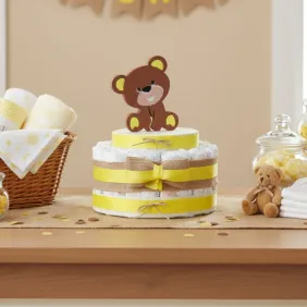 Torta Pannolini Nascita con Orsetto Idea Regalo Economica