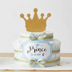Torta Pannolini Neonato con Corona Principe Idea Regalo Economica