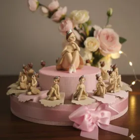 Statuina Ballerina Princess Ivory Bomboniere su torta bomboniere