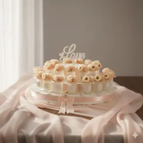 Confettata di fiori pesca su candele profumate