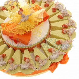 Bomboniere Comunione Bimba Torta con Magnete Ballerina in Tutù