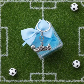 Portachiave Scarpetta Calcio Bomboniere Confezionate su Plexiglass