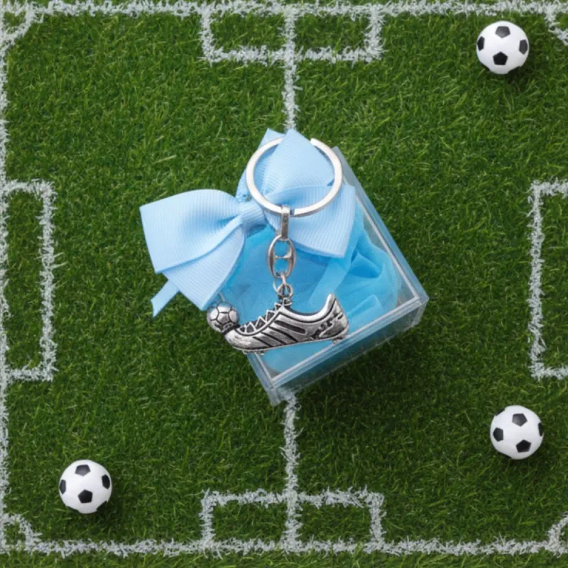 Portachiave Scarpetta Calcio Bomboniere Confezionate su Plexiglass