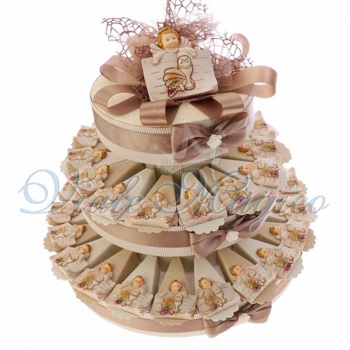 Torta Bomboniere Economiche Offerte Placchetta Angioletto con Calice Comunione