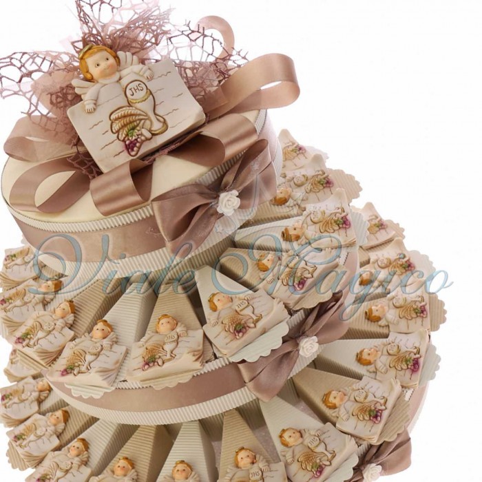 Torta Bomboniere Economiche Offerte Placchetta Angioletto con Calice Comunione