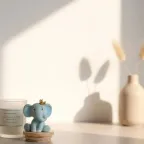 Elefantino maschio con candela confezionata