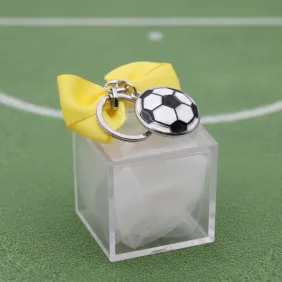 Portachiave Pallone da Calcio Plexiglass Bomboniere Confezionate