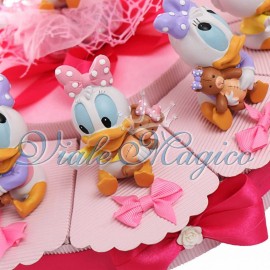 Torta Bomboniere Paperina Disney Bimba con Statuina Baby Orsetto