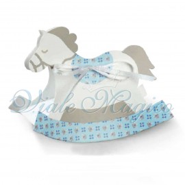 Bomboniere Fai da Te Scatoline Nascita Battesimo Bimbo 20 PZ Cavallo a Dondolo Bloom 
