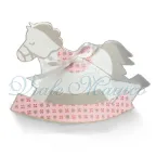 Scatoline Bomboniere Fai da Te Nascita Bimba 20 PZ Cavallo a Dondolo Bloom 