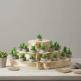 Bomboniere Candele Cactus Piantine Home su Maxi Torta