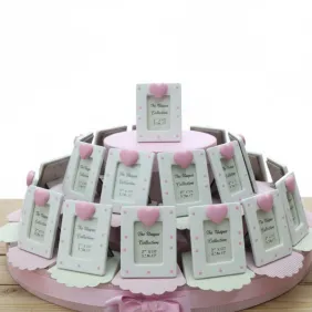 Maxi Torta Bomboniere Portafoto Cuore di panna rosa Bimba