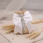 Segnalibro croce Tau su Sacchetto - Eleganza e Fede per Comunioni e Cresime