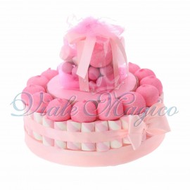 Torta Marshmallow Caramelle per Comunione Bimba Buffet Centrotavola 