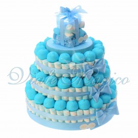 Torta Caramelle Nascita Compleanno per Bimbo 3 piani Marshmallow 