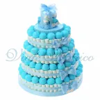 Torta Caramelle Primo Compleanno per Bimbo 4 piani Marshmallow 