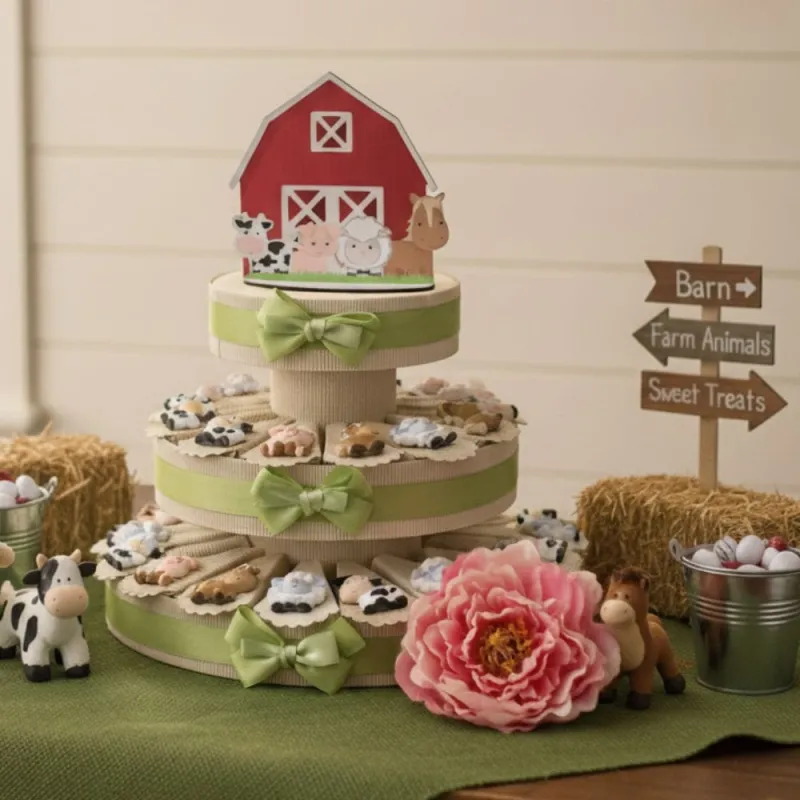 Animali Della Fattoria Magneti Su Torta Bomboniera. Bomboniere battesimo e primo compleanno tema animali della fattoria