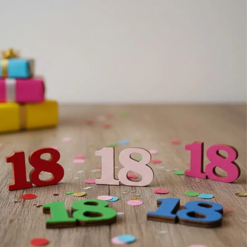 10 PZ Numero 18 Colorati