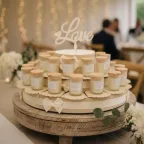 Torta Bomboniere Candele profumate Matrimonio e Prima Comunione con portaconfetti
