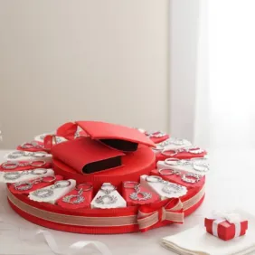 Bomboniera Corona d'alloro Torta Portaconfetti Satin