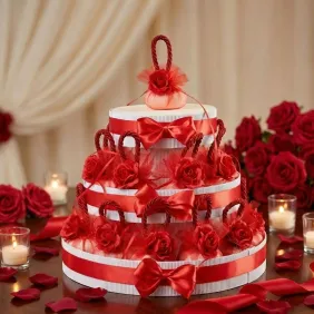 Torta Saponi Profumatissimi Laurea Con Fiori Rossi