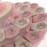 Bomboniere Economiche Battesimo Torte con Appendino Cuore Pois Santo Battesimo Bimba