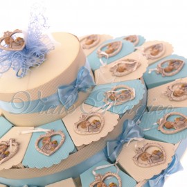 Maxi Torte con Appendino Cuore Pois Comunione Bimbo