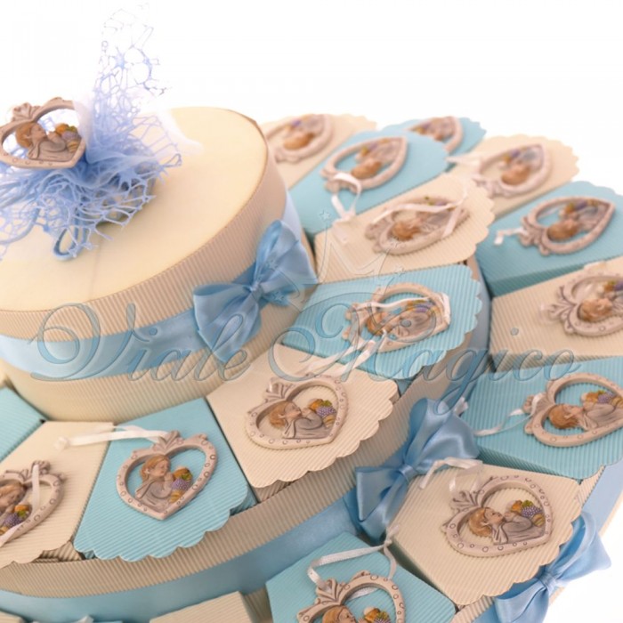 Maxi Torte con Appendino Cuore Pois Comunione Bimbo