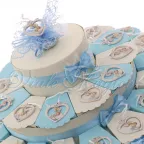 Bon Bon Battesimo Bimbo Torta con Appendino Cuore Pois Economiche Poco Prezzo