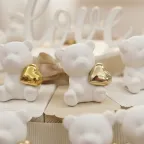 Bomboniera Orsetto Bianco con Cuore Oro