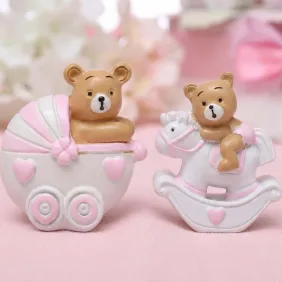 Statuine "Orsetto Pimpante" su Pony e Carrozzina Bimba