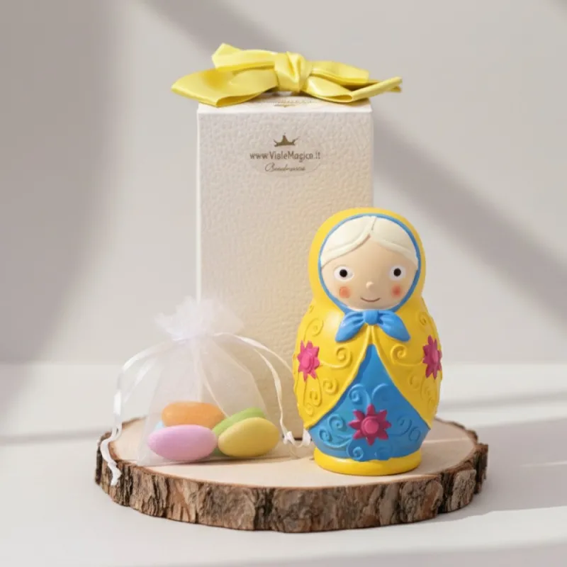 Salvadanaio Bomboniera Regalo Matrioska portafortuna