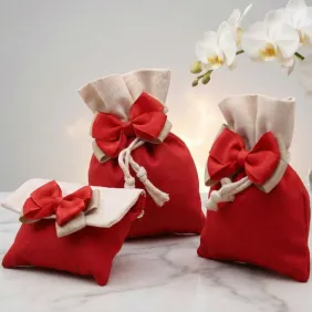 Sacchetti Rossi Bicolor per Laurea con Doppio Fiocco