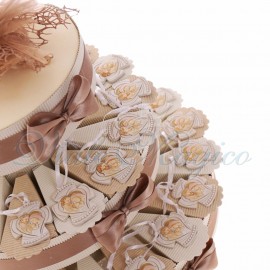 Torta Bomboniere Battesimo Sacra Famiglia con Appendino Croce New