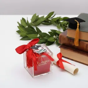 Bomboniere Laurea Libroni e Tocco Nappina su Plexiglass