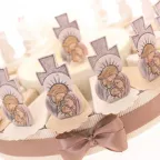 Torta Bomboniera con Statuina Croce Sacra Famiglia