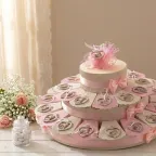 Vendita Bomboniere Comunione Torta con Appendino Cuore Pois Comunione Bimba Economiche